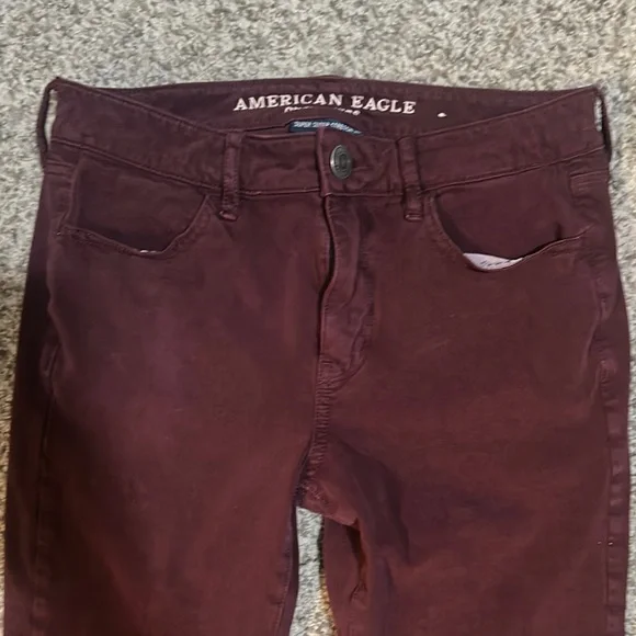 American Eagle Maroon Skinny Jeans - Picture 2 of 6